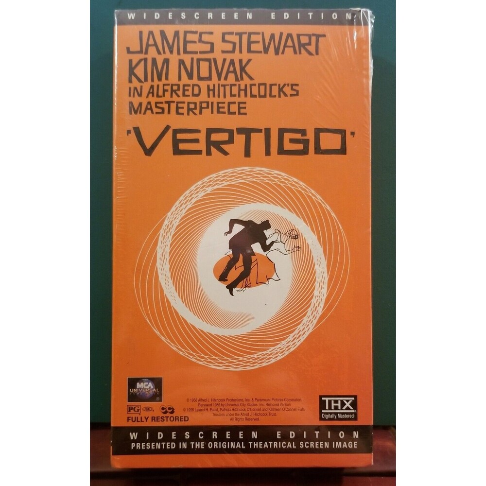 Vertigo Alfred Hitchcock James Stewart Kim Novak VHS Restored Remastered WS